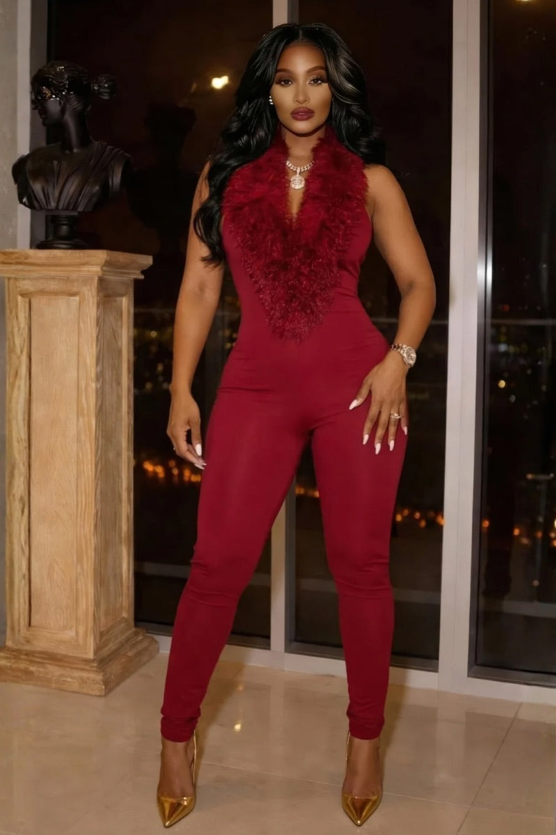 KARMA AFTER THE TOAST JUMPSUIT- RED