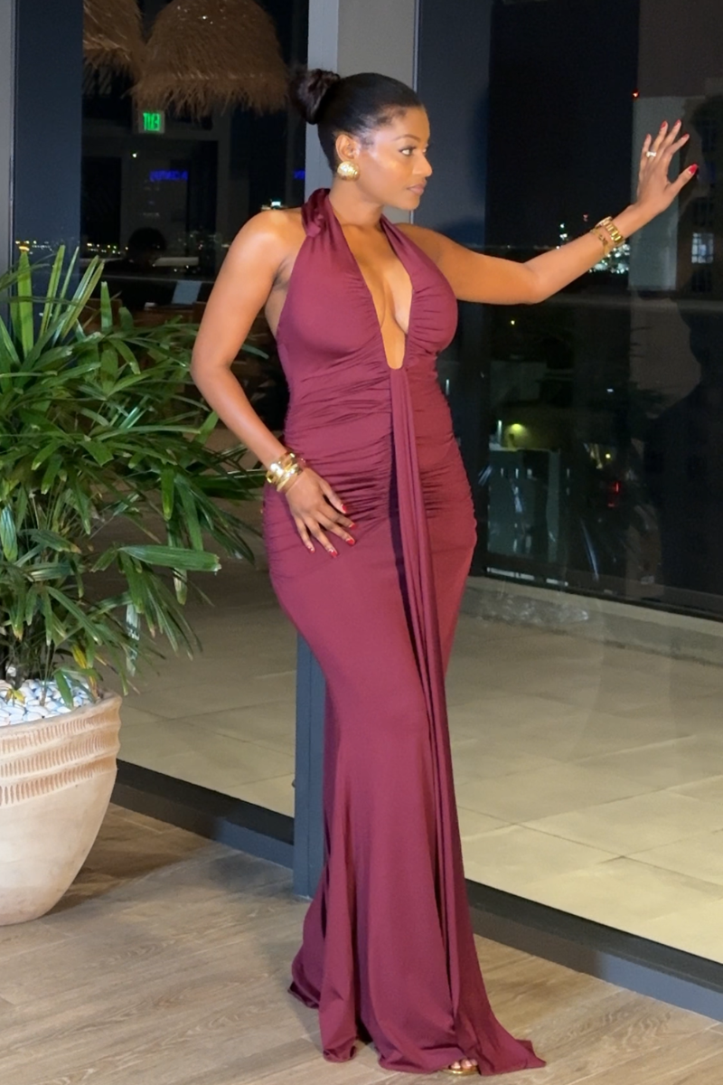 MERLOT MUSE GOWN - WINE