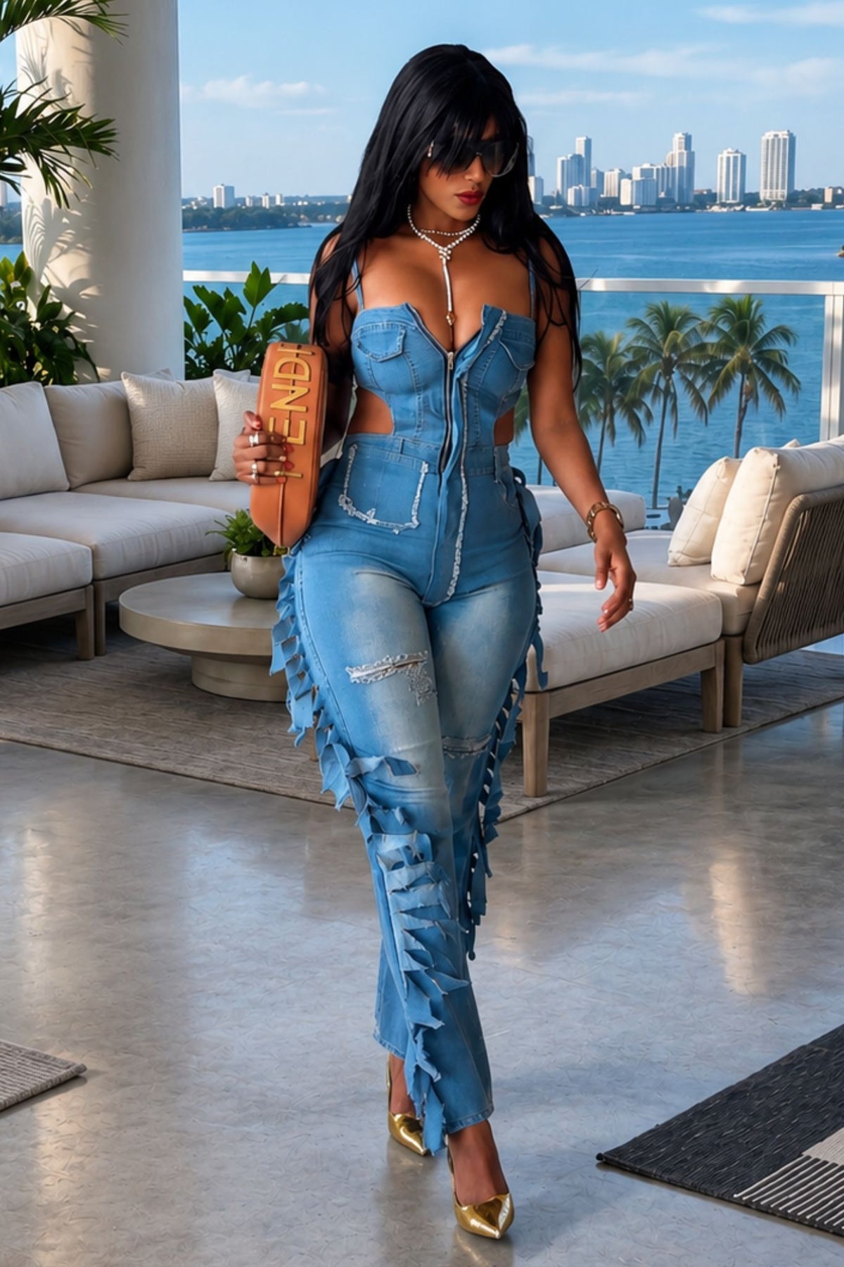 THE COASTAL HEIRESS DENIM JUMPSUIT