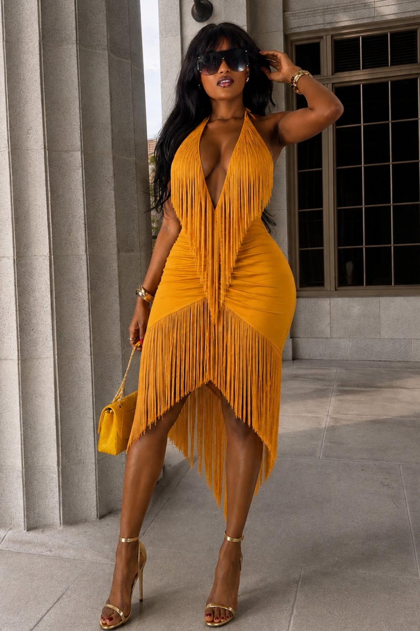 SUN DRENCHED FRINGE DRESS