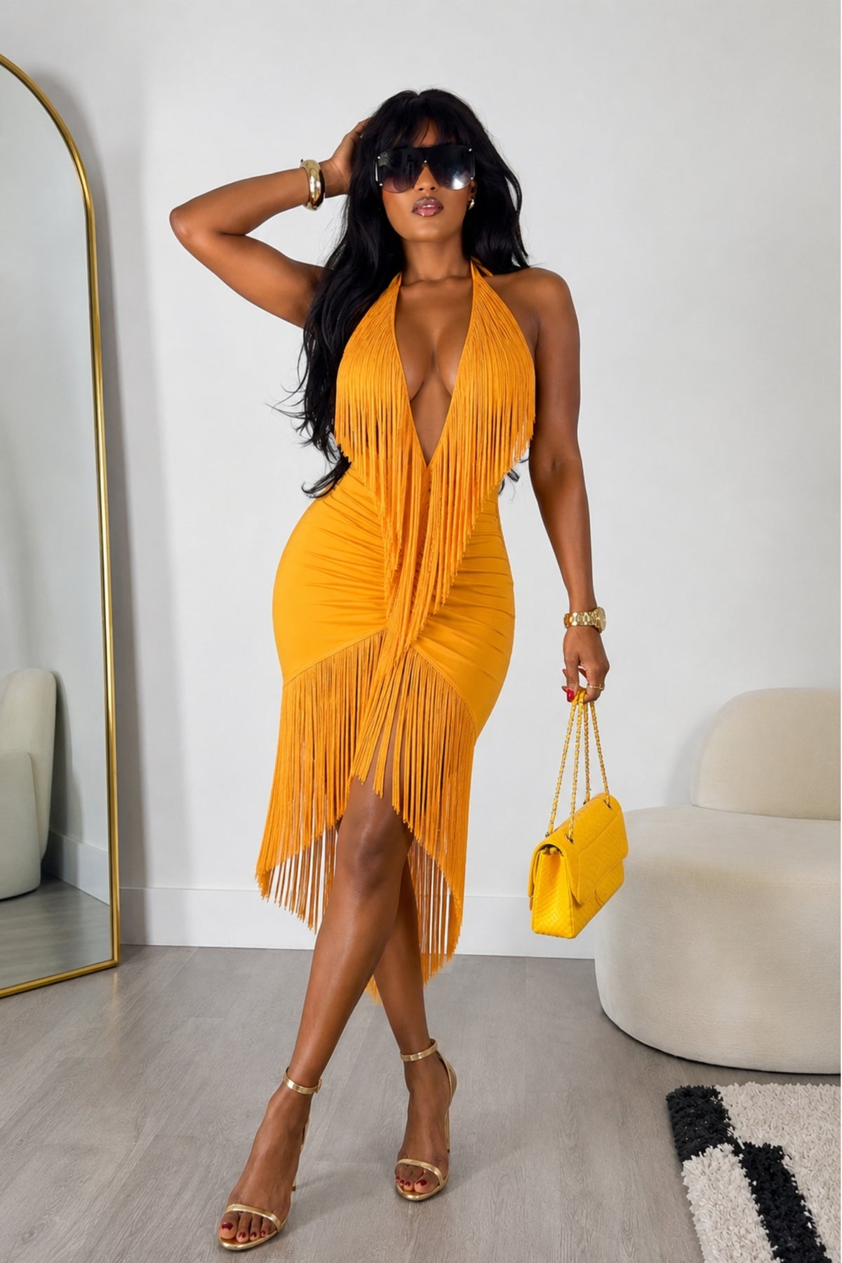 SUN DRENCHED FRINGE DRESS