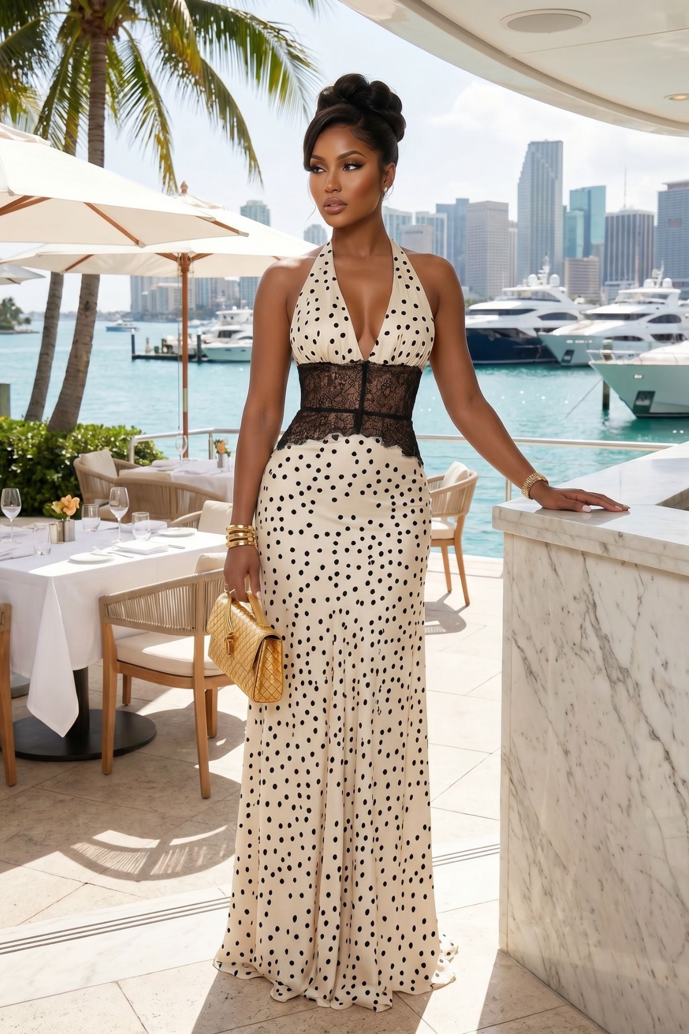 THE RIVIERA HALTER MAXI DRESS