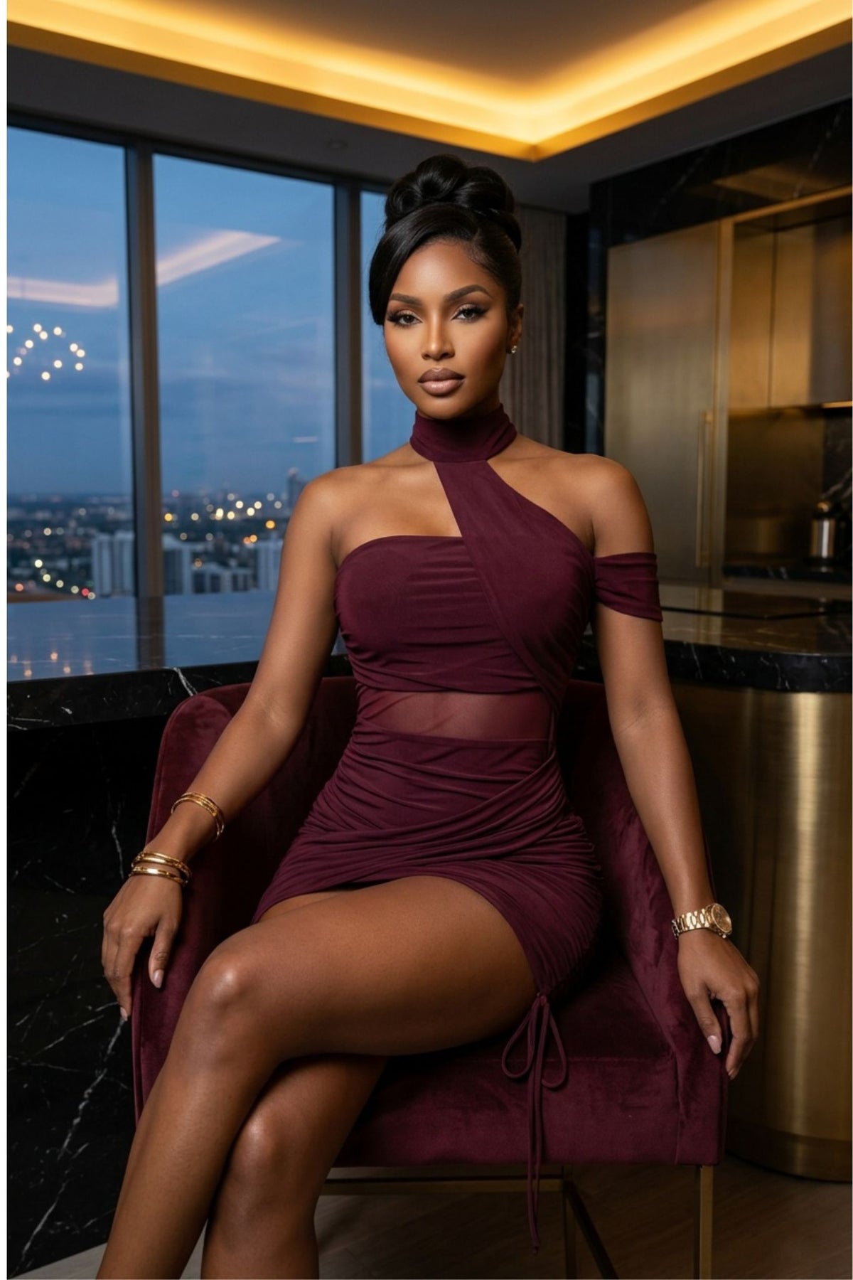 THE SANGRIA BORDEAUX MINI DRESS